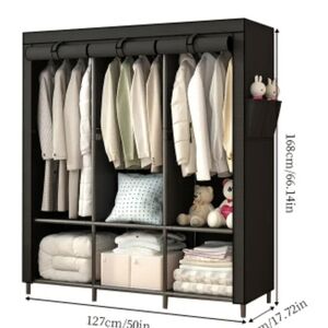 Black Fabric Wardrobe Closet Organizer Brand New In The Box